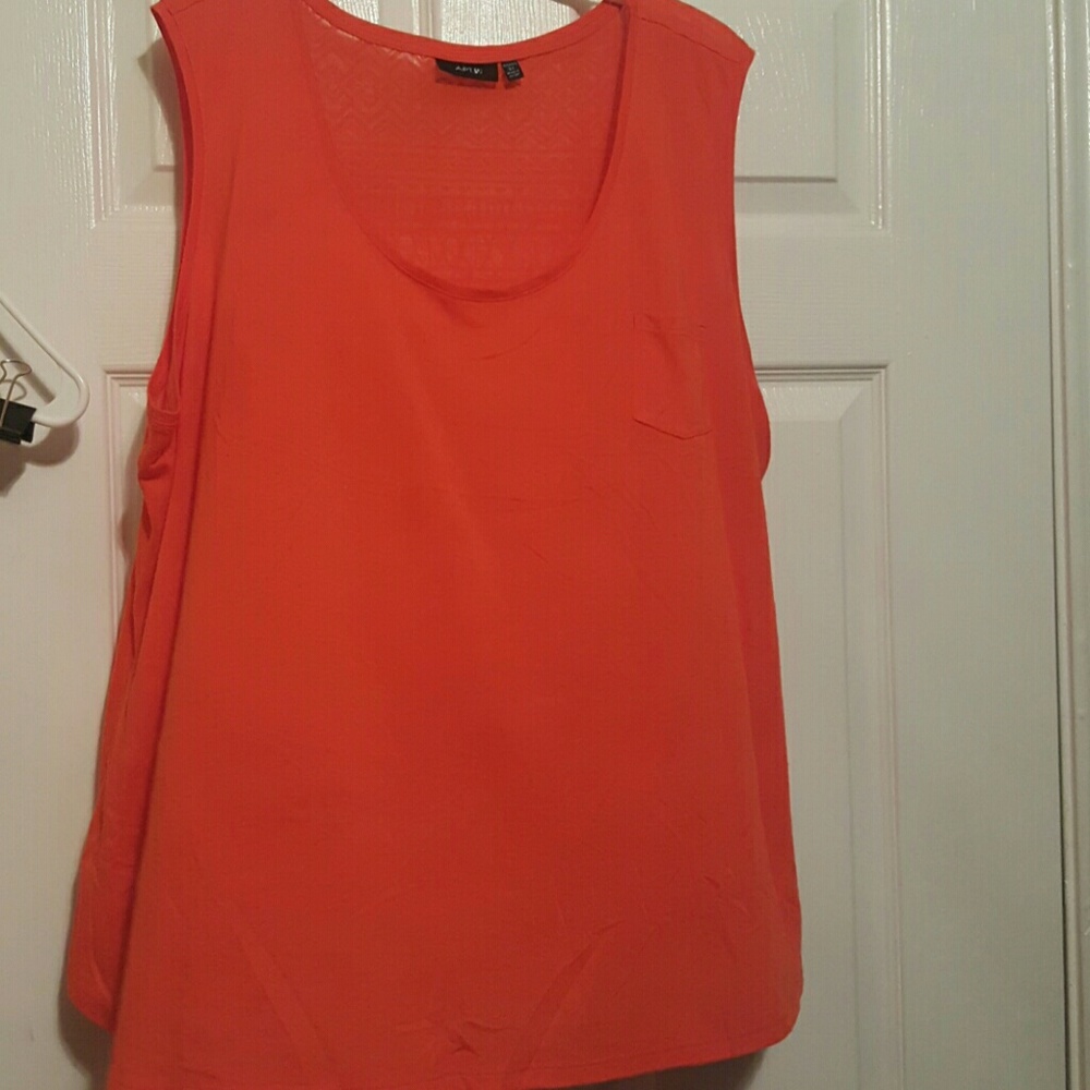 3X  Orange Apt 9 Aztec Burnout Print Tank #64